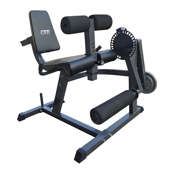 Adjustable leg extension curl machine from Online Fitness Depot, featuring padded seat and leg pads for quad and hamstring workouts.
