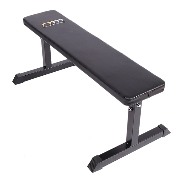 Flat weight bench for home gym by Online Fitness Depot, ideal for strength training and fitness exercises.
