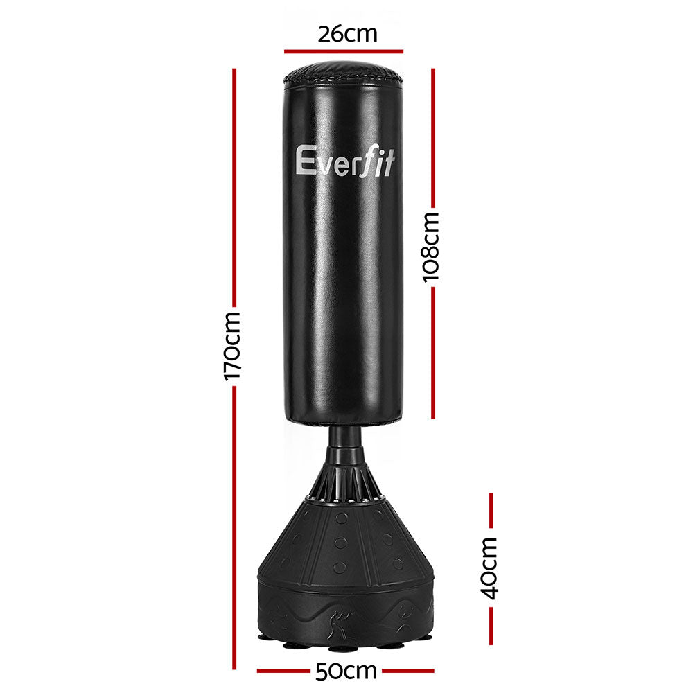 Everfit boxing punching bag stand, 170cm tall, for home gym boxing and martial arts training, with sturdy metal frame.