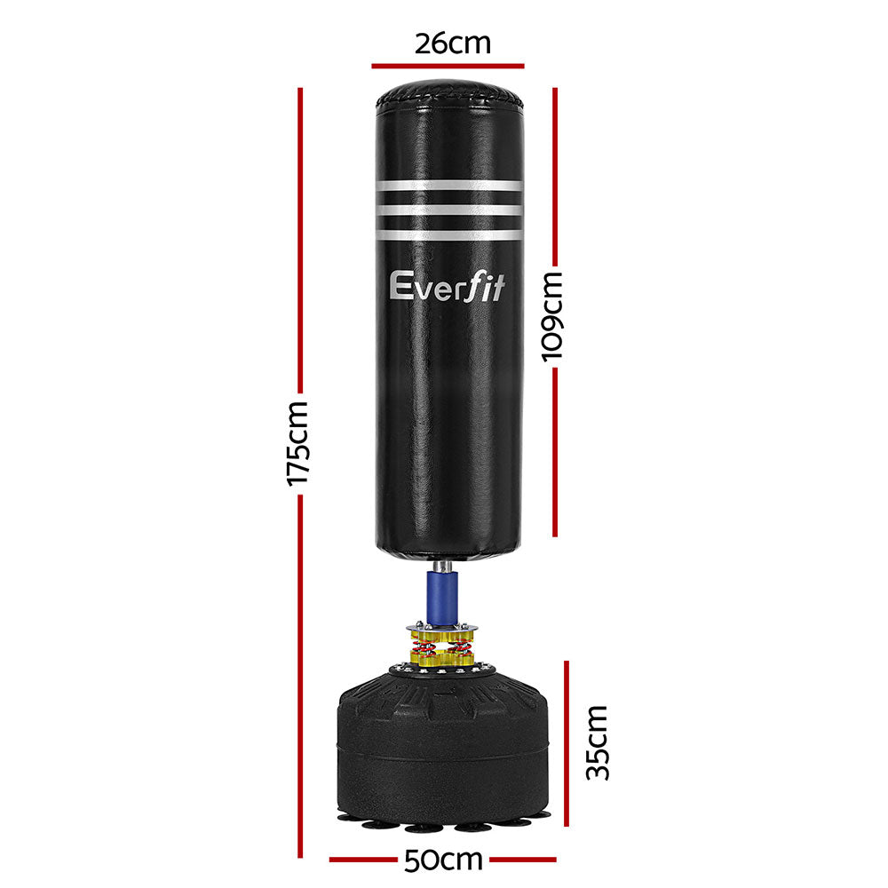 Everfit boxing punching bag stand, 175cm tall, for home gym boxing and martial arts training, with a sturdy metal frame.