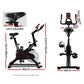Black Everfit Spin Bike with flywheel, adjustable seat, and handlebars for home gym cycling workouts.