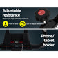 Black Everfit spin bike with adjustable seat and handlebars, flywheel, and digital display for home gym cycling workouts.