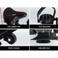 Black Everfit Spin Bike exercise bike with adjustable flywheel for home gym fitness, featuring a sleek design and digital display.