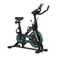 Black Everfit spin bike with 10kg flywheel, digital display, and sturdy frame for home gym workouts, supports up to 150kg.