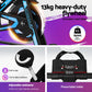 Black Everfit spin bike with 13kg flywheel, digital display, adjustable seat, and 150kg weight capacity for home gym workouts.