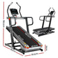 Black Everfit electric treadmill with incline feature, designed for home gym fitness and professional exercise training.