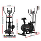 Black Everfit 5-in-1 exercise bike and elliptical cross trainer for home gym cardio workouts, featuring adjustable handles and display.