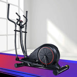 Black Everfit exercise bike elliptical cross trainer with LCD display, designed for home gym fitness workouts.