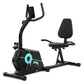 Black Everfit magnetic recumbent exercise bike for indoor cycling, featuring a digital display and adjustable seat for home gym use.