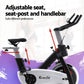 Everfit 15kg flywheel spin bike with adjustable seat and handlebars, suitable for home gym, supports 120kg capacity.