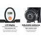 Black Everfit folding exercise bike with magnetic resistance, indoor cycling design, adjustable seat, and digital display.