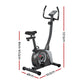 Everfit magnetic upright exercise bike for home gym cardio, with adjustable seat and digital display, in gray.