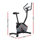 Black Everfit magnetic upright exercise bike with adjustable levels, digital display, and sturdy frame for home gym cardio workouts.