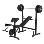 Everfit 10-in-1 weight bench for home gym, featuring adjustable backrest and 330kg capacity, ideal for versatile strength training.