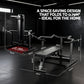Black Everfit Chest Press Machine with folding design and independent arms for home gym workouts, by Online Fitness Depot.