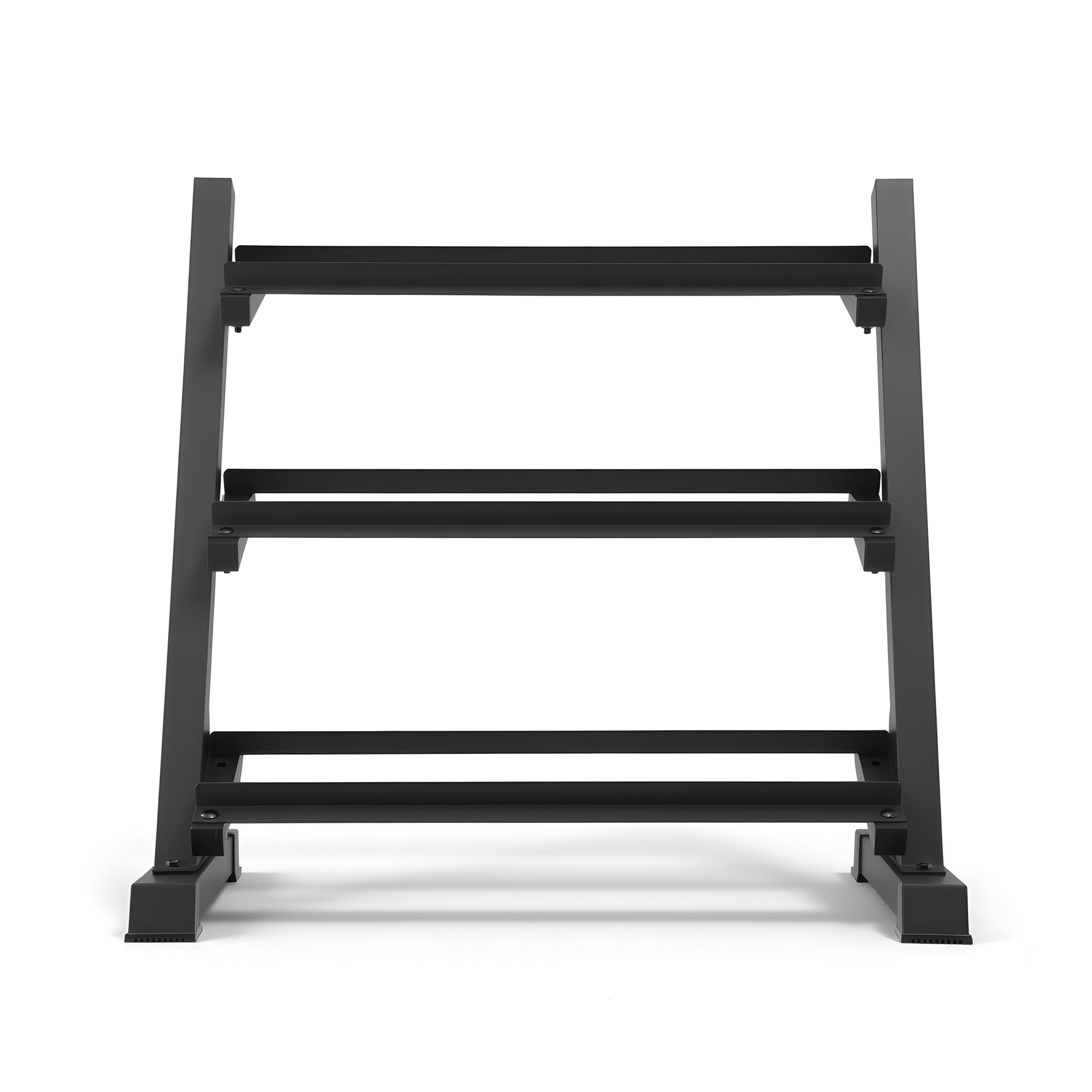 Black Everfit 3-tier dumbbell rack for home gym, heavy-duty weight storage, supports up to 300kg capacity, from Online Fitness Depot.