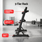Three-tier black Everfit dumbbell rack from Online Fitness Depot, heavy-duty weight storage for home gyms, supports up to 300kg.