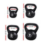 Set of 5 black kettlebells from Online Fitness Depot for strength training and fitness workouts.