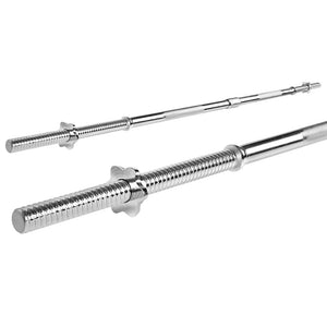 Everfit 168cm barbell bar with weight plates and dumbbells for strength training and rowing exercises.