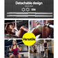 Everfit 168cm barbell bar with weight plates and dumbbells for home gym and strength training exercises.