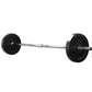 Everfit 18kg barbell set with weight plates on a barbell, suitable for gym and strength training exercises, on a fitness bench.