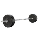 Everfit 48kg barbell set with weight plates and bench for weightlifting, featuring a 168cm bar from Online Fitness Depot.
