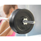 Everfit 48kg barbell set with weight plates and lifting bench, suitable for gym and strength training exercises