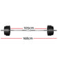 Everfit 58kg barbell set with weight plates and bar, 168cm length, suitable for gym and fitness exercises.