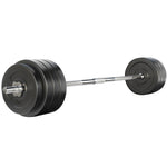 Everfit 78kg barbell set with weight plates on a bar, suitable for gym and strength training exercises.