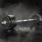 Everfit 78kg barbell set with weight plates, bar, and lifting bench for strength training and gym workouts.