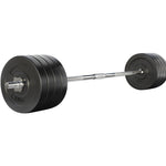 Everfit 88kg barbell set with weight plates and bar for weightlifting, shown on a gym bench for strength training.