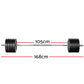 Everfit 88kg barbell set with weight plates and bench, suitable for gym and weightlifting exercises, featuring a 168cm bar.