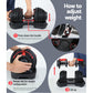Adjustable Everfit 24kg dumbbells with weight plates for home gym workouts, featuring a sleek black design and easy grip handles.