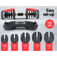 Pair of Everfit 24kg adjustable dumbbell weight plates for home gym, made of durable material, suitable for strength training.