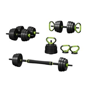 Everfit 25kg adjustable dumbbells set with weight plates and barbells for gym and fitness workouts, from Online Fitness Depot.