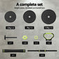 Everfit 25kg adjustable dumbbells set with weight plates and barbells for gym and fitness workouts.