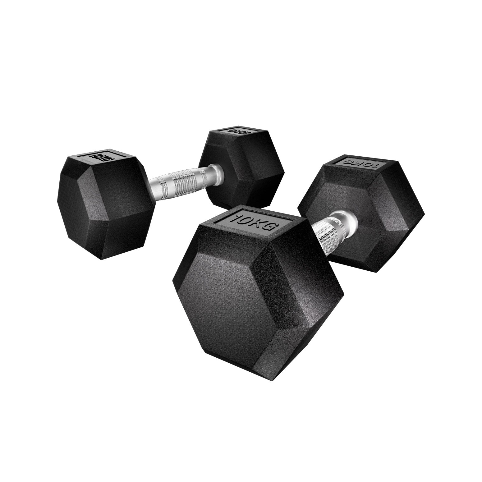Pair of Everfit 20kg hex dumbbells for weight lifting and gym workouts, featuring durable metal construction and ergonomic handles.