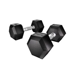 Pair of Everfit 20kg hex dumbbells for weight lifting and gym workouts, featuring durable metal construction and ergonomic handles.