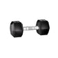 Pair of 20kg hex dumbbells from Online Fitness Depot for gym workouts, resting on a lifting bench in a fitness setting.