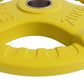 Yellow 20kg Everfit Olympic weight plates for dumbbell and barbell, suitable for home gym weight lifting exercises.