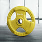 Yellow 20kg Olympic weight plates for dumbbell and barbell, designed for home gym weight lifting by Online Fitness Depot.