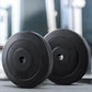 Everfit 30kg barbell weight plates for home gym, standard fitness free weights, black cast iron exercise equipment