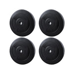 Everfit 40kg barbell weight plates for home gym, black cast iron free weights for strength training and fitness exercises.