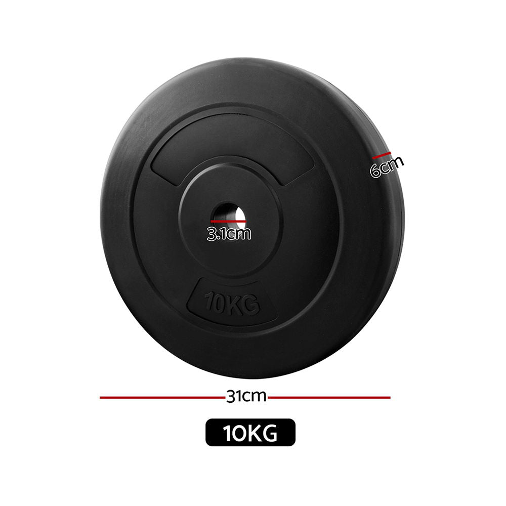 Online Fitness Depot Everfit 40kg barbell weight plates for home gym, standard size, gym and fitness free weights equipment.