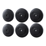 Everfit 50kg barbell weight plates for home gym, black steel, standard size for fitness and strength training exercises