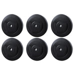 Everfit 60kg barbell weight plates for home gym, black steel plates for strength training and fitness exercises.