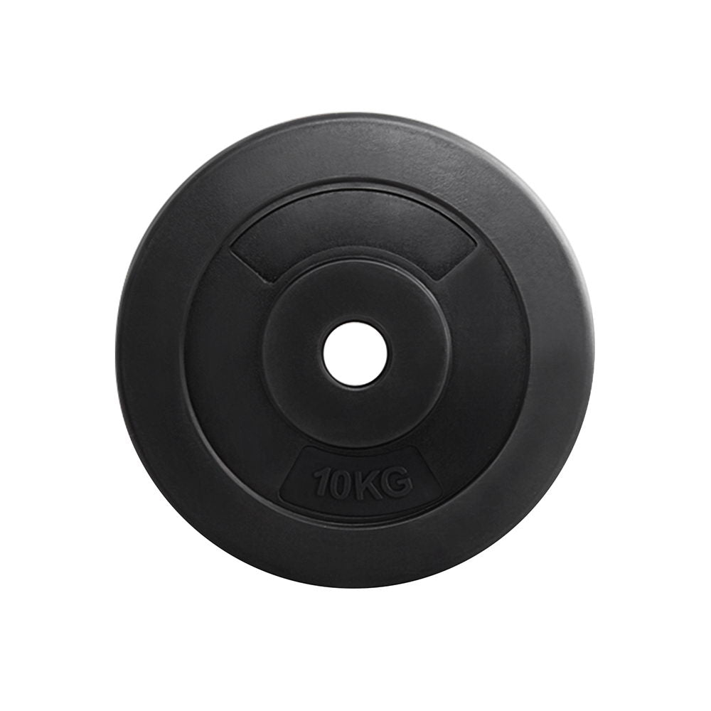 Everfit 60kg barbell weight plates set for home gym, standard fitness exercise equipment, black steel free weights