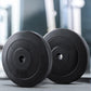 Everfit 70kg barbell weight plates for home gym, black cast iron free weights for strength training and fitness exercises