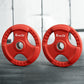 Red 15kg Everfit Olympic weight plates for dumbbell and barbell, part of a 30kg set, for home gym weight lifting and strength training