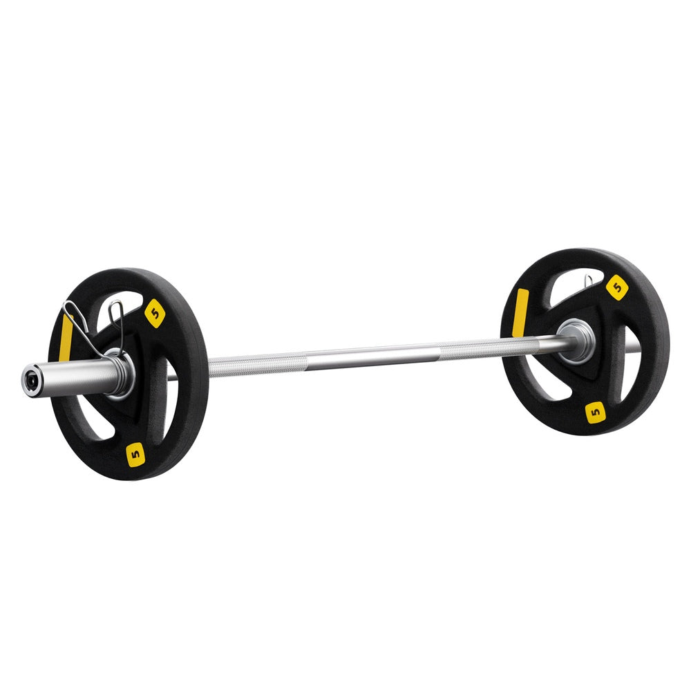 Everfit 16kg dumbbell and barbell set with plates, 120cm length, ideal for home gym weight lifting and strength training.